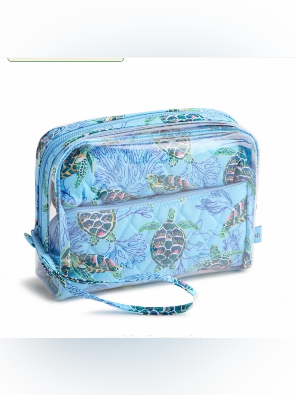 Vera Bradley 3 Pc. Cosmetic Set in Sea Turtles And Coral NWT